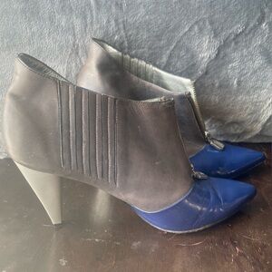 Stylish Blue and Black Women's Ankle Boots